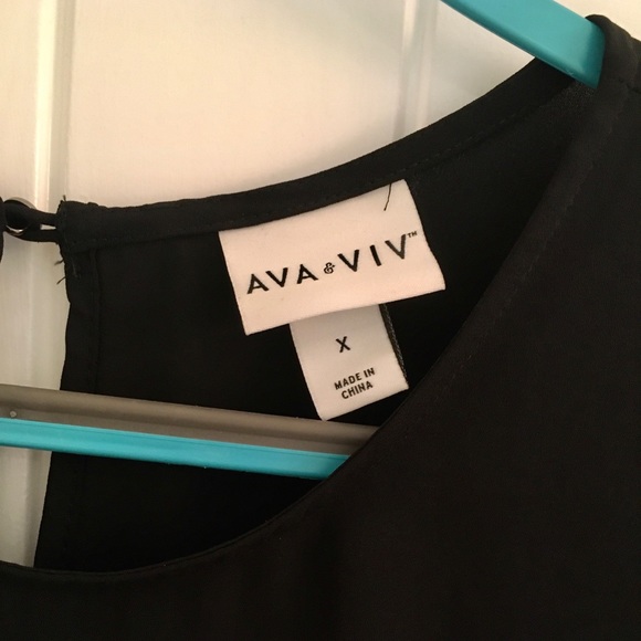 Ava & Viv Black Boho Blouse Crochet Arm X 14W - Picture 3 of 6